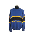Vintage 90s Eddie Bauer Striped Pullover Sweater (Blue and Yellow)