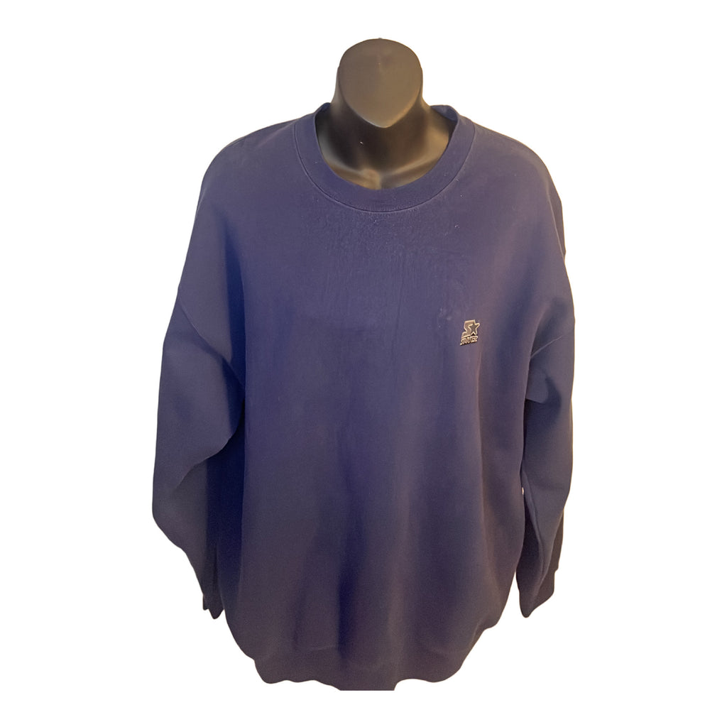 Vintage Distressed Navy Blue Starter Sweatshirt Size Large
